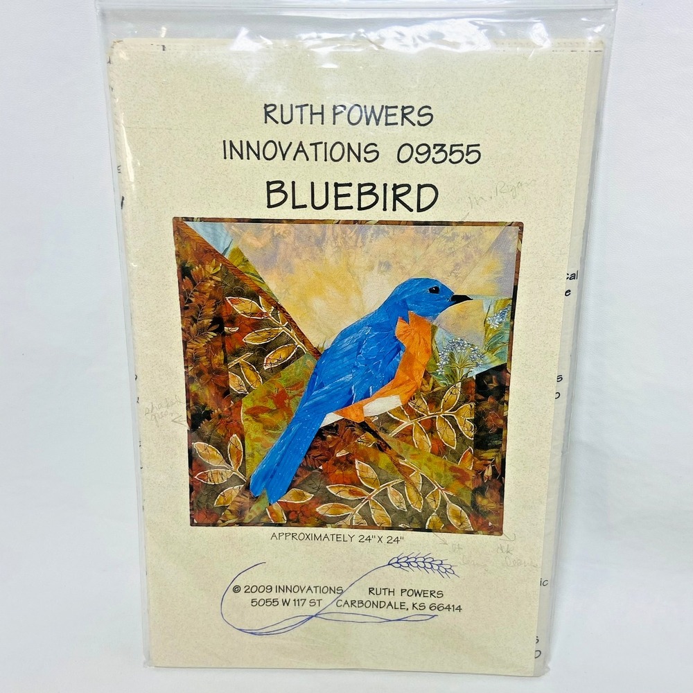Ruth Powers Quilt‎ Pattern Innovations Bluebird #09355 Uncut 2009 24"x24" Bird